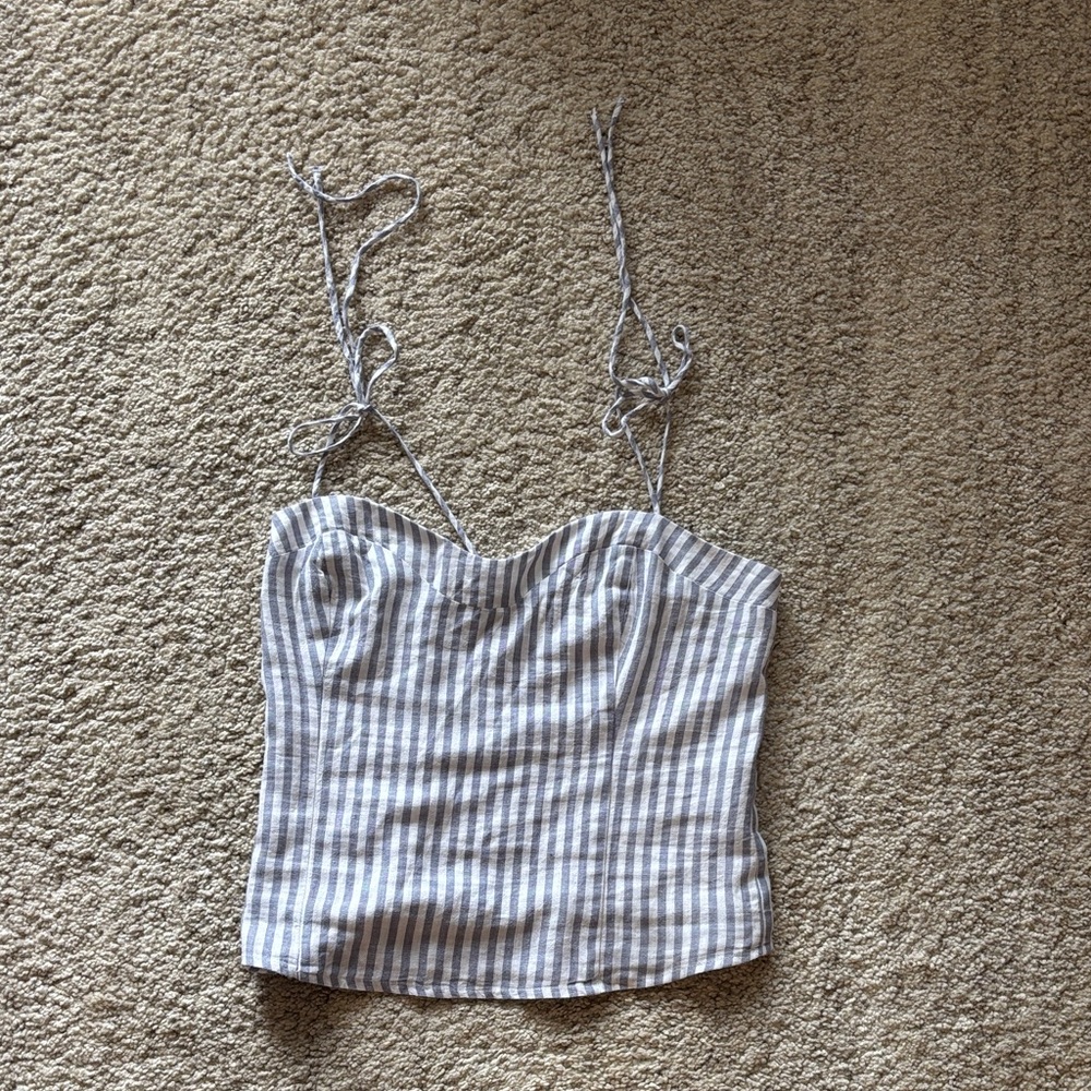 Abercrombie & Fitch Gray Striped Camisole